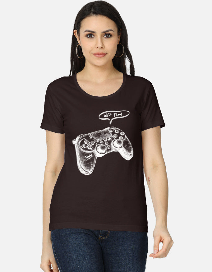C-Labs Let's Play Women's Classic T-Shirt Coffee Brown Front_1_c_37_09d795f8-dc35-4776-87f1-1d8bad78c706