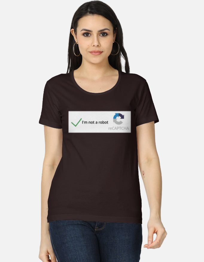 C-Labs I'm Not a Robot Women's Classic T-Shirt Coffee Brown Front_1_c_37_1e0c1a40-a57d-40d0-9ccb-5a00ff6323fb