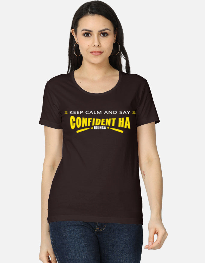 C-Labs Confident-ah Irunda Women's Classic T-Shirt Coffee Brown Front_1_c_37_4bff84d0-a2fb-4d30-9f68-c55722ecd802