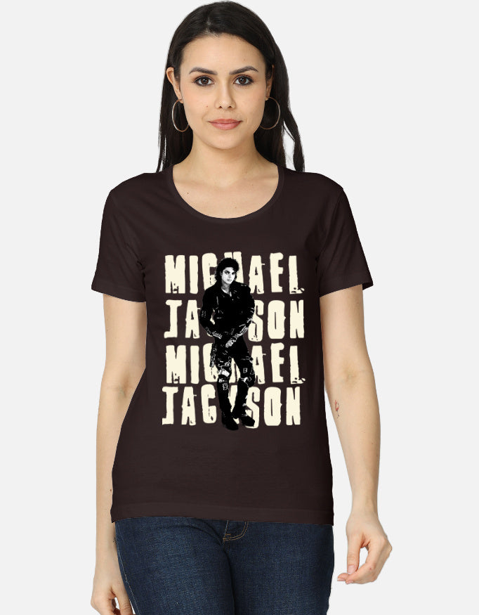 C-Labs Michael Jackson Women's Classic T-Shirt Coffee Brown Front_1_c_37_5ecc6f49-5ce9-401f-82d0-c7bb4e8ecadc
