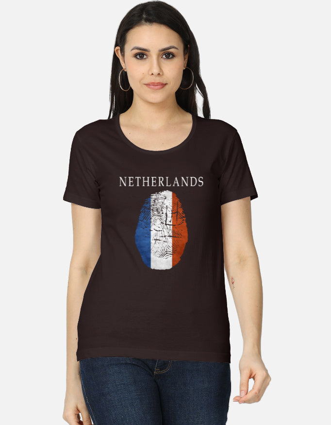 C-Labs Netherlands Women's Classic T-Shirt Coffee Brown Front_1_c_37_9194eb29-4b8d-4fe2-a163-1552a86acbf1