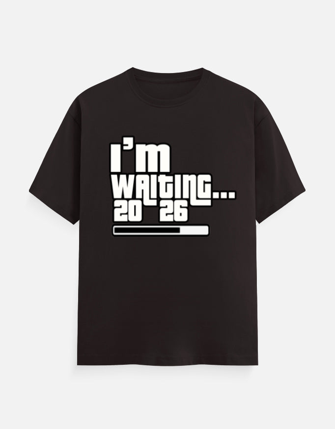 C-Labs I'm Waiting (2026) Classic Crew T-Shirt Coffee Brown Front_1_c_37_aa672af9-2473-4d91-9d22-88895d9b4a8f