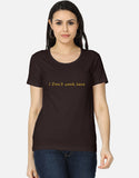 C-Labs I Don't Work Here Women's Classic T-Shirt Coffee Brown Front_1_c_37_c44ef160-e518-40ff-9599-0d3ac4e5e380