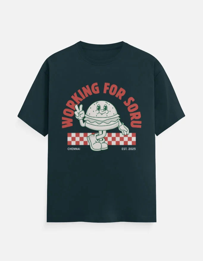 C-Labs Working For Soru Classic Crew T-Shirt Petrol Blue Front_1_c_38