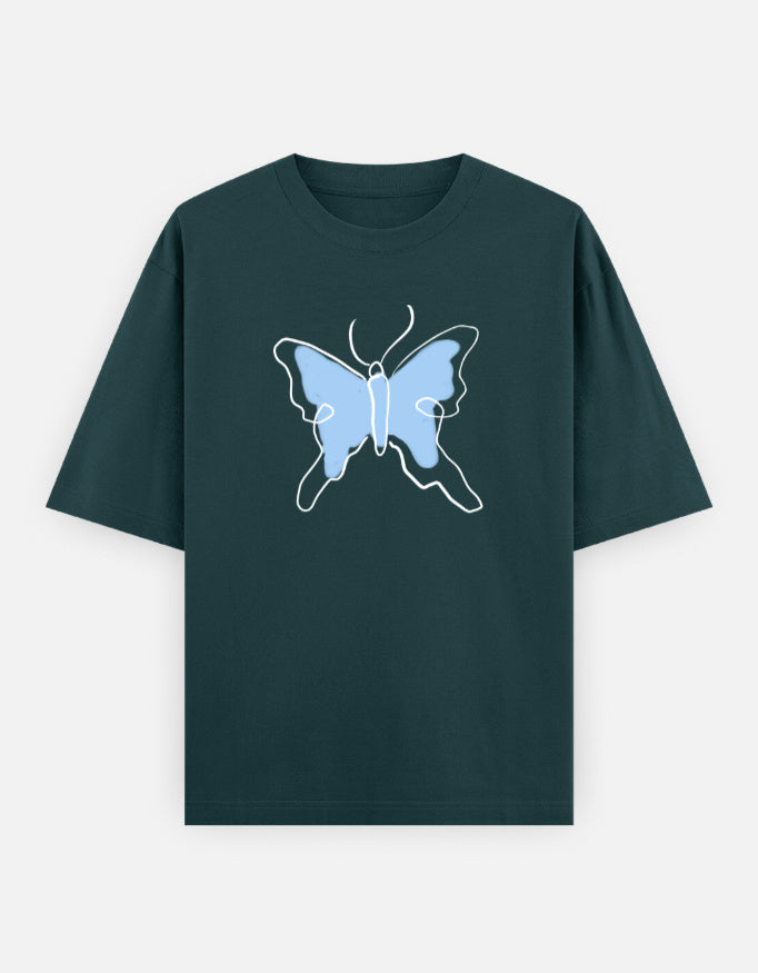 C-Labs Butterfly Oversized Classic T-Shirt Petrol Blue Front_1_c_38_159a8f18-e890-4d2c-af31-69f40fbdbbbc
