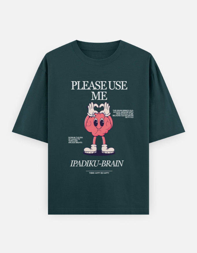 C-Labs Please use me ipadiku "Brain" Oversized Classic T-Shirt Petrol Blue Front_1_c_38_19659864-b049-473a-817b-58bf57960256