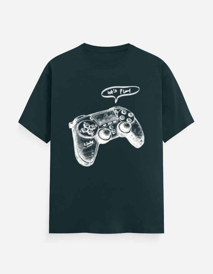 C-Labs Let's Play Classic Crew T-Shirt Petrol Blue Front_1_c_38_4154b799-d906-4144-bd8c-555aefadcce3