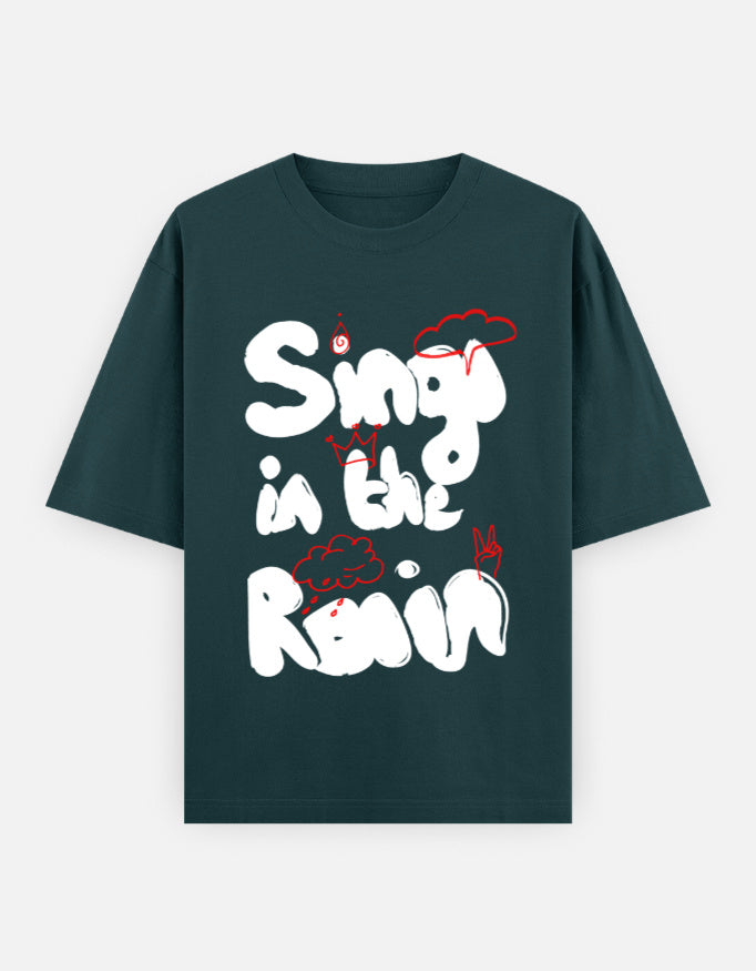 C-Labs Sing in the Rain Oversized Classic T-Shirt Petrol Blue Front_1_c_38_47de3f8f-dd7e-4802-8899-03e4f343ad97