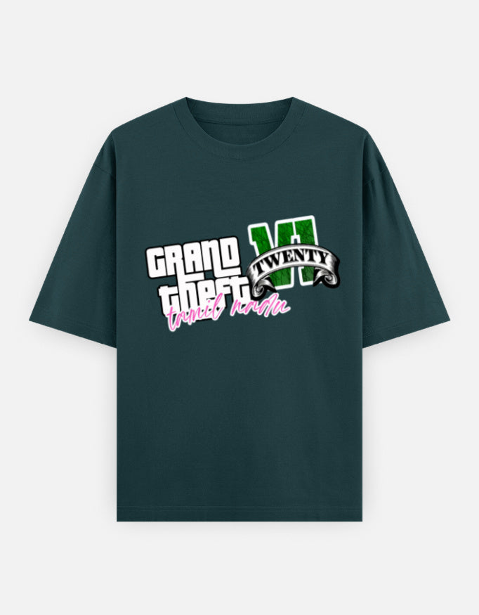 C-Labs Grand Theft Auto: Tamil Nadu Edition Oversized Classic T-Shirt Petrol Blue Front_1_c_38_541f8617-8e81-4ca3-8be3-f3a896214e4c