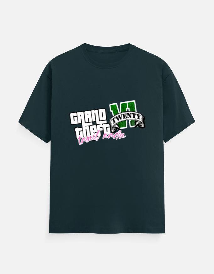 C-Labs Grand Theft Auto: Tamil Nadu Edition Classic Crew T-Shirt Petrol Blue Front_1_c_38_5d4c8219-0cf0-4273-86f2-67fba8c389dc