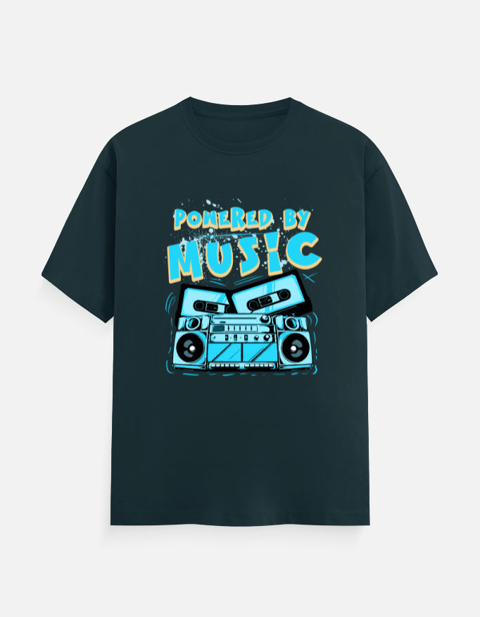 C-Labs Powered By Music Classic Crew T-Shirt Petrol Blue Front_1_c_38_ccb7d5d7-b233-458b-be5a-7281ad142f6b