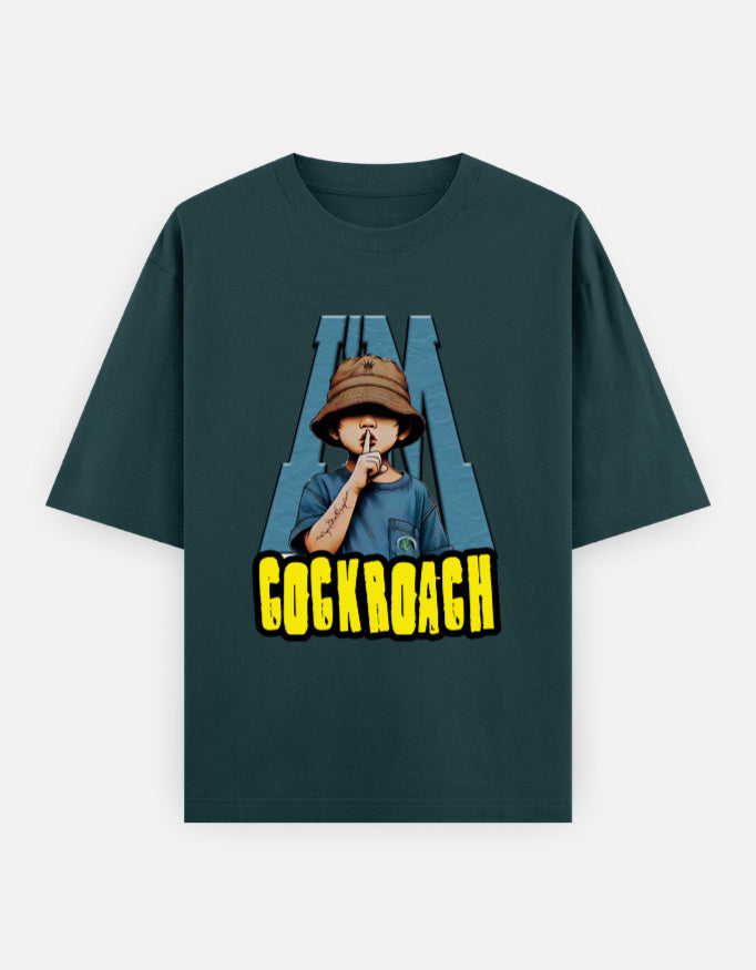 C-Labs I'm Cockroach Oversized Classic T-Shirt Petrol Blue Front_1_c_38_e396a401-8f57-41a3-bc2f-f8e81b608b4d
