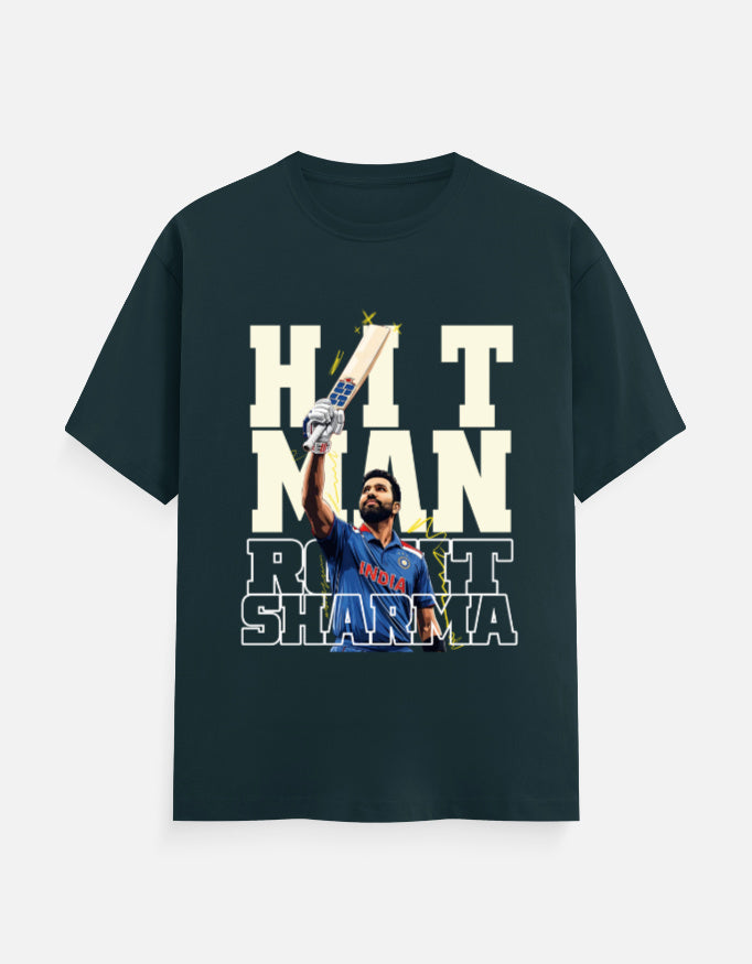 C-Labs Hit Man Rohit Sharma Classic Crew T-Shirt Petrol Blue Front_1_c_38_e9c58af7-e40a-4159-8244-b8beb418e894