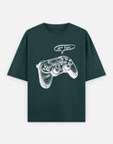 C-Labs Let's Play Oversized Classic T-Shirt Petrol Blue Front_1_c_38_f28025ab-d1bc-4ae8-9339-6bf33a760d2e