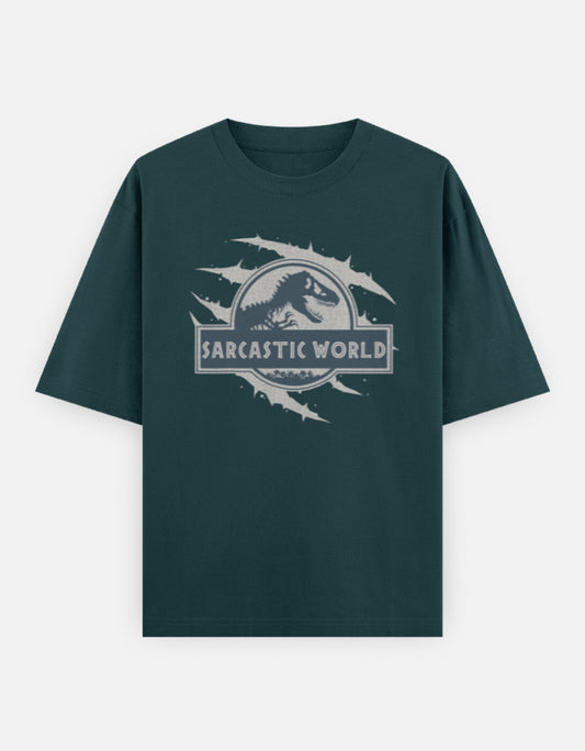 C-Labs Sarcastic World Oversized Classic T-Shirt Petrol Blue Front_1_c_38_f2db63fc-e372-4f82-bfee-11c83de523bd