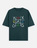 C-Labs Play Station XO Oversized Classic T-Shirt Petrol Blue Front_1_c_38_f594aa56-6953-44f0-a192-727419fa96de
