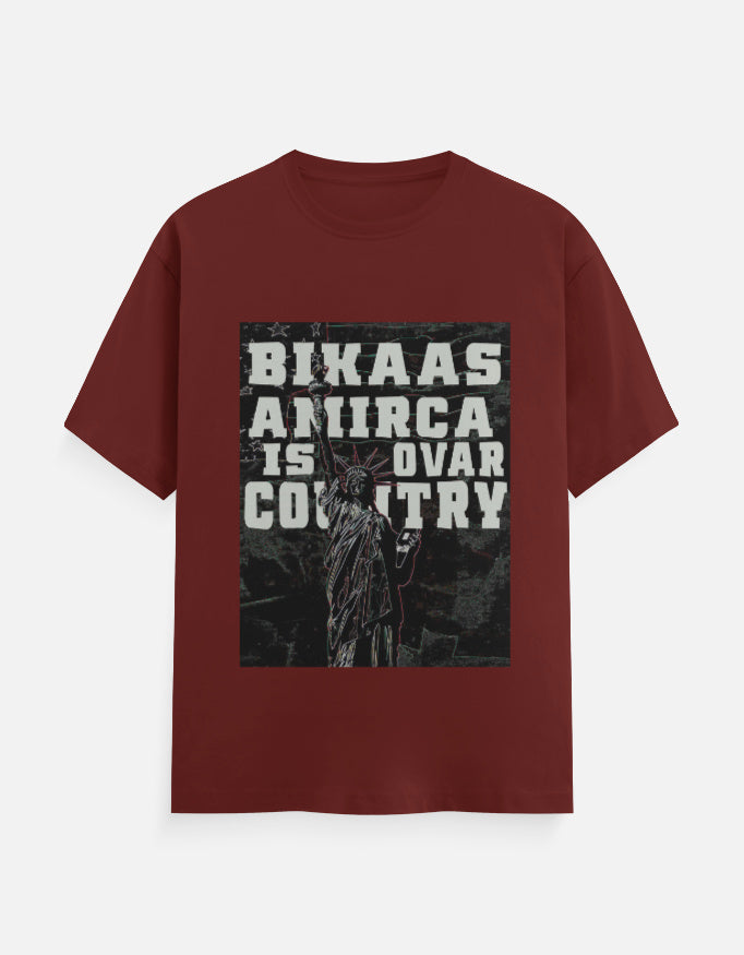 C-Labs Bikaas Amirca Is Ovar Country Classic Crew T-Shirt Brick Red Front_1_c_39_363b8082-1606-439f-aef7-12070254fdd4