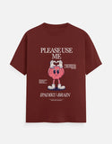 C-Labs Please use me ipadiku "Brain" Classic Crew T-Shirt Red Front_1_c_39