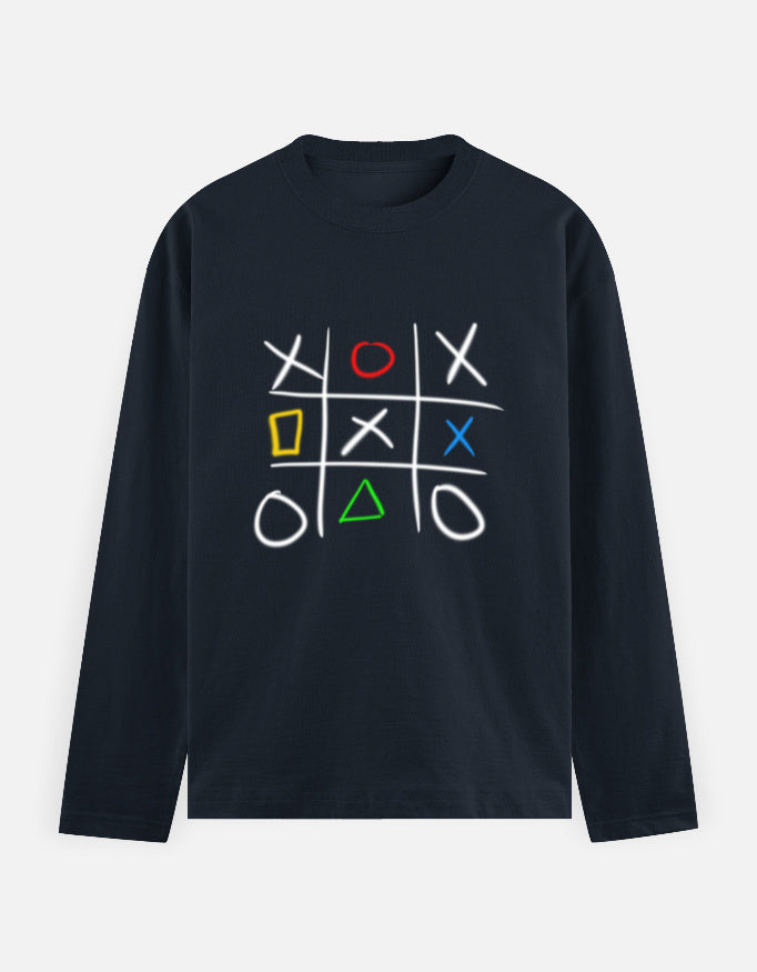 C-Labs Play Station XO Full Sleeve T-Shirt Navy Blue Front_1_c_3_04bc2eb4-9f2d-485a-b575-3904469913f4