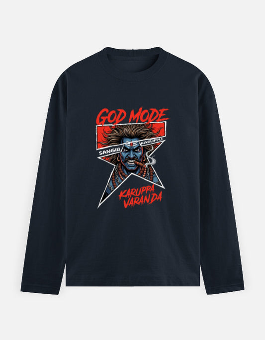 C-Labs Karuppu God Mode Full Sleeve T-Shirt Navy Blue Front_1_c_3_10e0219b-575d-4f89-8bdb-b2a2a911d26a