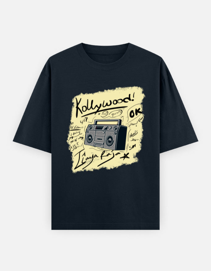 C-Labs Kollywood Music Oversized Classic T-Shirt Navy Blue Front_1_c_3_173ede61-581a-4f63-a8a4-6fa067d0e795