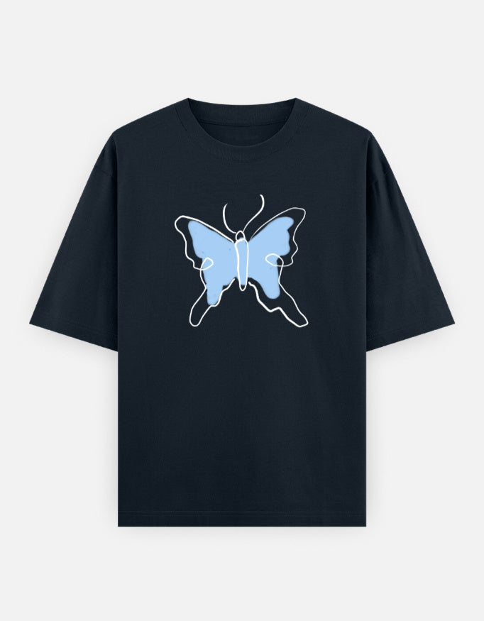 C-Labs Butterfly Oversized Classic T-Shirt Navy Blue Front_1_c_3_1b896ebd-b9e9-473f-b05a-ec5b2c633453