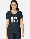 C-Labs On Off Women's Classic T-Shirt Navy Blue Front_1_c_3_27cc96bb-e3f2-4ba2-8e09-a4d5f2d7d221