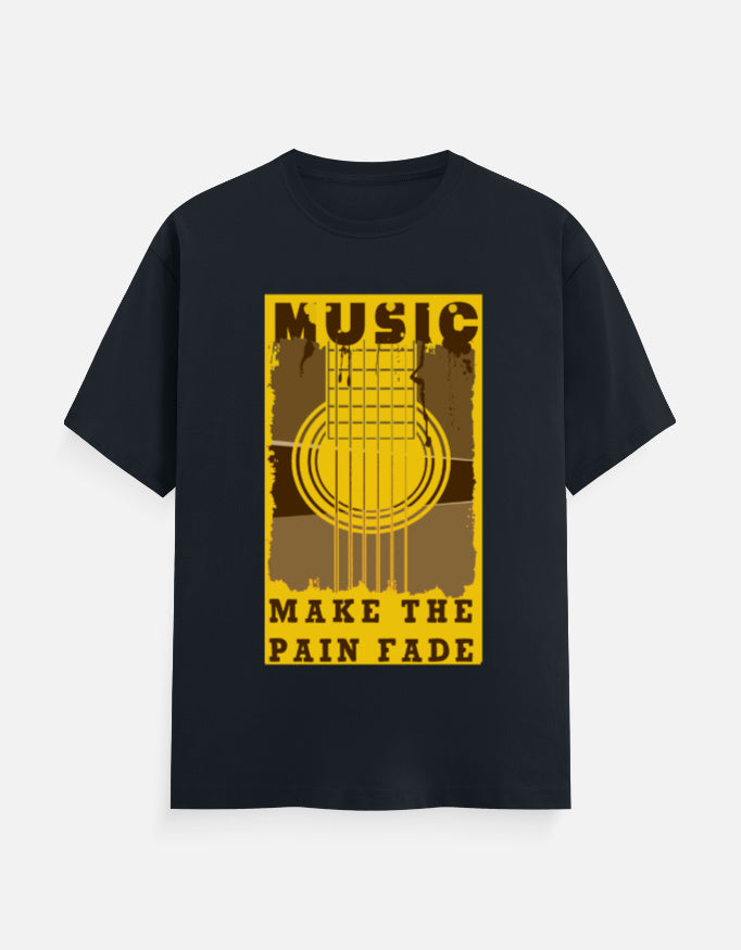 C-Labs Music Make The Pain Fade Classic Crew T-Shirt Navy Blue Front_1_c_3_3d94cc9e-bf1a-4103-a504-7860d72faa63