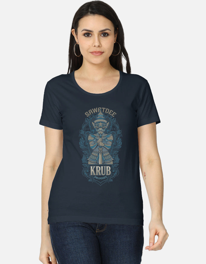 C-Labs Sawatdee Krub Women's Classic T-Shirt Navy Blue Front_1_c_3_427158c6-7871-4f63-9fa6-9fee68b8f525