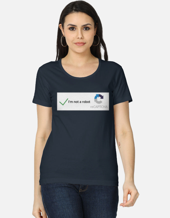 C-Labs I'm Not a Robot Women's Classic T-Shirt Navy Blue Front_1_c_3_4a35b201-2242-40d4-93c6-28716ebe0fbc