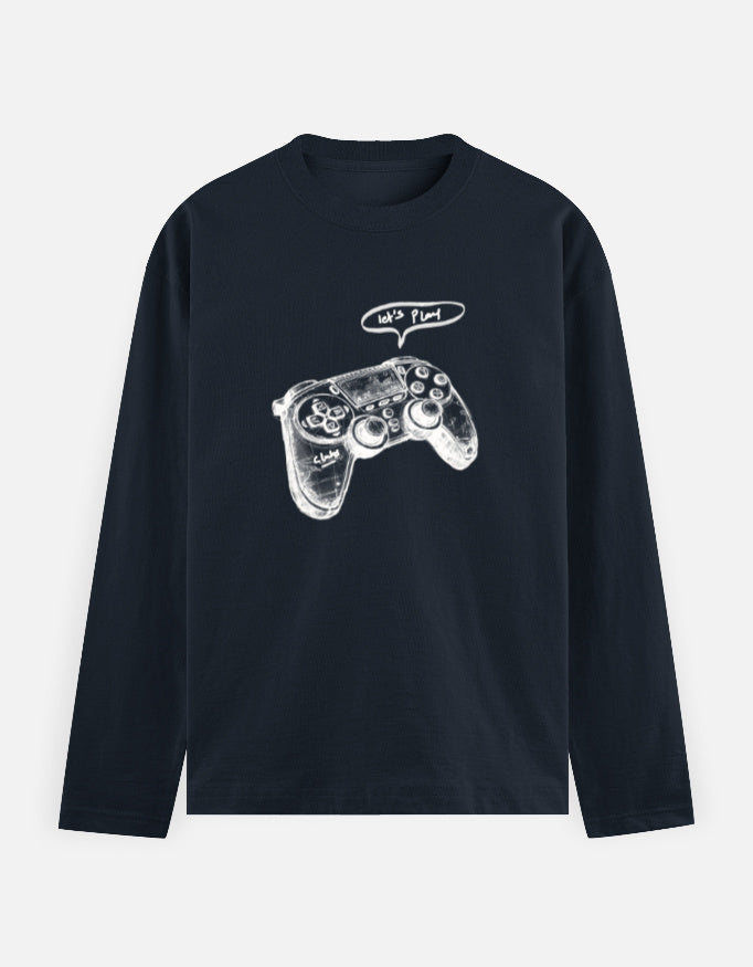 C-Labs Let's Play Full Sleeve T-Shirt Navy Blue Front_1_c_3_5636381a-895f-4162-980a-c911f646b360