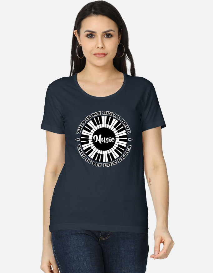 C-Labs Music Is My Drug Women's Classic T-Shirt Navy Blue Front_1_c_3_593aeed9-25b9-4e6b-ac68-7f3d5b03e920