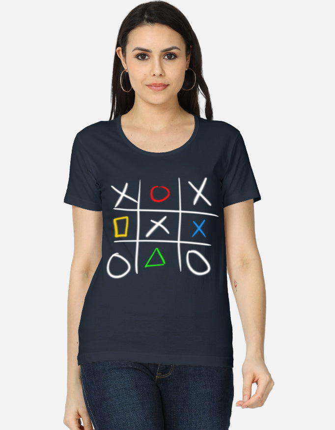 C-Labs Play Station XO Women's Classic T-Shirt Navy Blue Front_1_c_3_5b0c3298-719e-4d3c-8798-e0cdea69af83