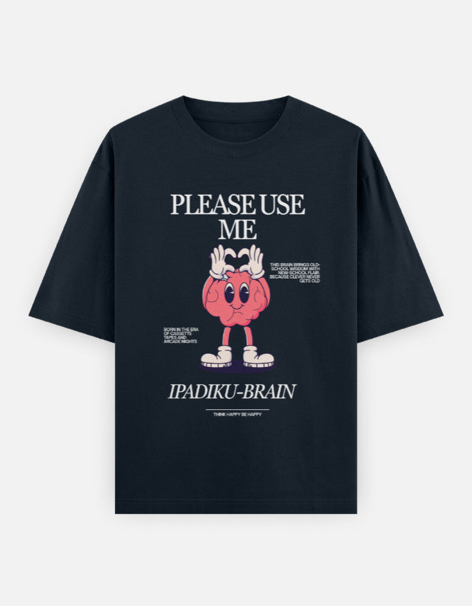 C-Labs Please use me ipadiku "Brain" Oversized Classic T-Shirt Navy Blue Front_1_c_3_65afecf2-0fa8-4e3f-8c3f-6421b4622ab8
