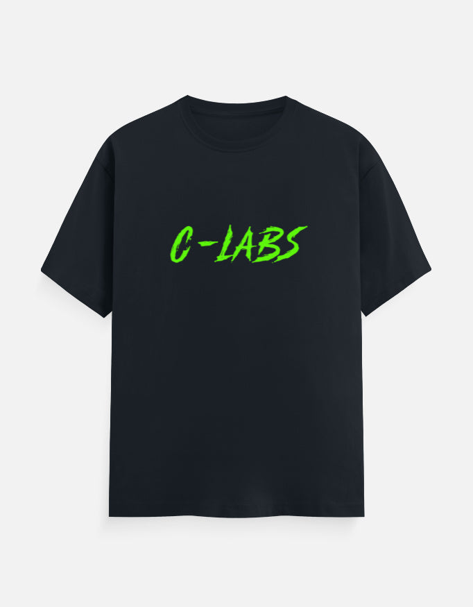 C-Labs C-LABS Neon Green Classic Crew T-Shirt Navy Blue Front_1_c_3_83a98abf-1306-4d6a-b82d-a097ad5299b6