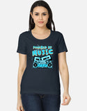 C-Labs Powered By Music Women's Classic T-Shirt Navy Blue Front_1_c_3_843c0619-d1e0-44e9-be62-1336be5cbeaf