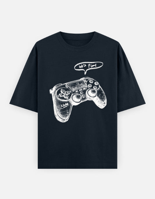 C-Labs Let's Play Oversized Classic T-Shirt Navy Blue Front_1_c_3_8718a5d8-72ec-4981-b694-a18c23c6db5c