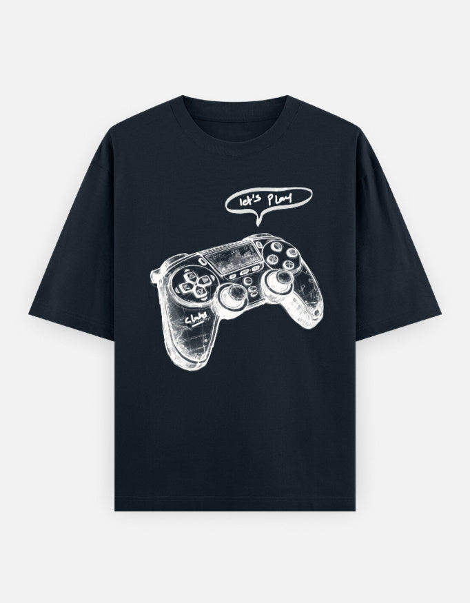 C-Labs Let's Play Oversized Classic T-Shirt Navy Blue Front_1_c_3_8718a5d8-72ec-4981-b694-a18c23c6db5c