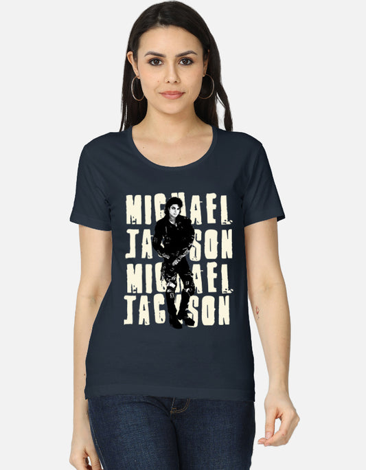 C-Labs Michael Jackson Women's Classic T-Shirt Navy Blue Front_1_c_3_a38b52d1-62de-44a4-b1fb-298da39e1a16