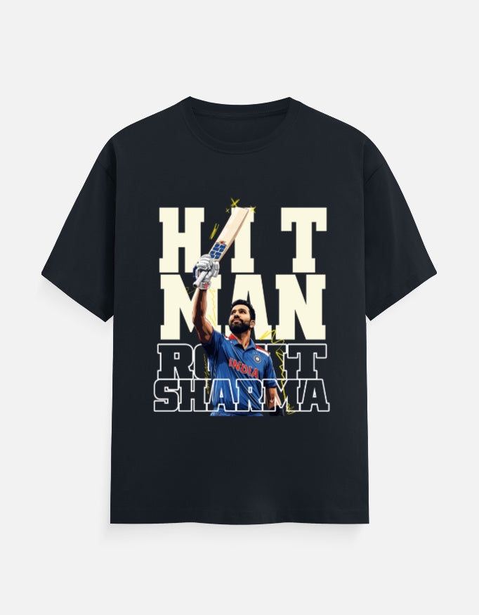 C-Labs Hit Man Rohit Sharma Classic Crew T-Shirt Navy Blue Front_1_c_3_a6c7600e-04b8-4b06-8246-6e26241899a6