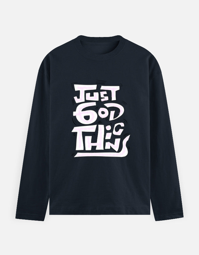 C-Labs Just God Things Full Sleeve T-Shirt Navy Blue Front_1_c_3_a9b7f367-dca0-4453-a2e2-4fec3358a6a7