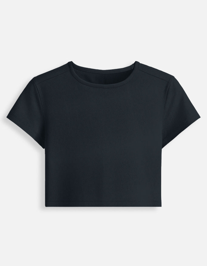 C-Labs C-Minimal: Women Baby Tee Women Baby Tee Navy Blue Front_1_c_3_abe1902f-74be-4227-bfc3-be931cacff84