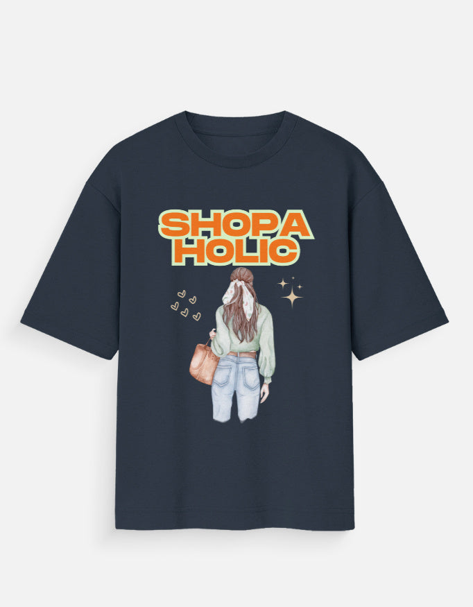 C-Labs Shopaholic Oversized Classic T-Shirt Navy Blue Front_1_c_3_b579f623-8942-46df-82d1-665fdca5f53d
