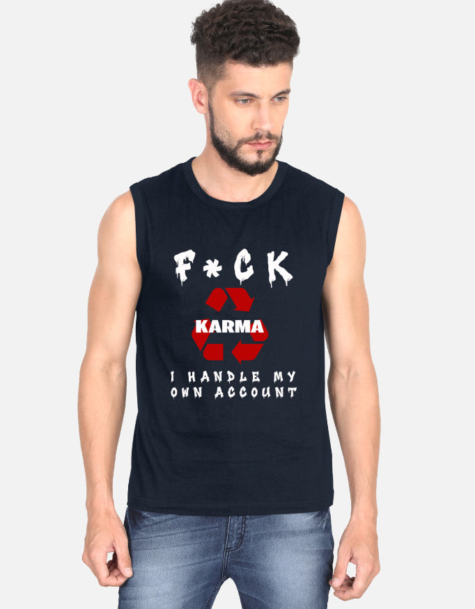 C-Labs Karma Sleeveless T-Shirt Navy Blue Front_1_c_3_bffee6bd-7790-4650-8f48-56b51b15e4a0
