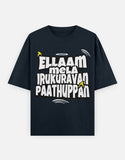 C-Labs Ellaam Mela Irukuravan Paathuppan Oversized Classic T-Shirt Navy Blue Front_1_c_3_caecc41c-5e24-490f-8ecb-cd32750998b8