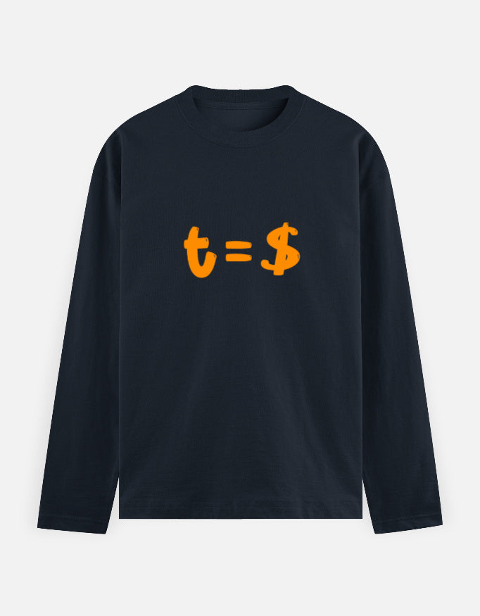 C-Labs Time Is Money Full Sleeve T-Shirt Navy Blue Front_1_c_3_cfb911b2-b689-4fd2-ac60-53b0b5b0249d