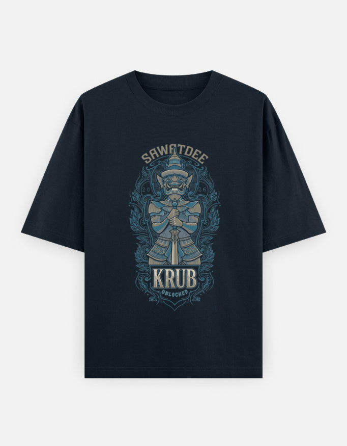 C-Labs Sawatdee Krub Oversized Classic T-Shirt Navy Blue Front_1_c_3_d7c0a629-3005-46b0-b624-f05f9c539077