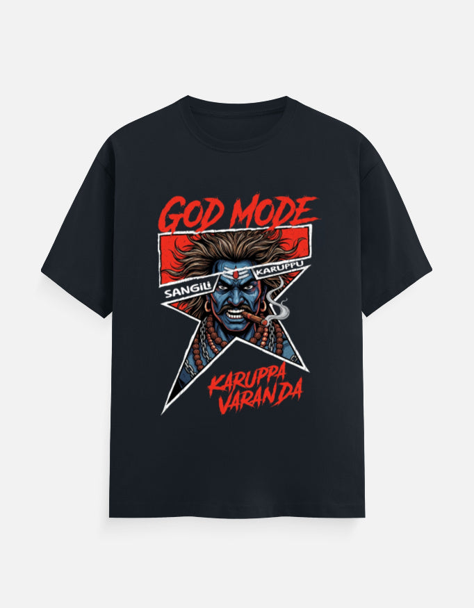 C-Labs Karuppu God Mode Classic Crew T-Shirt Navy Blue Front_1_c_3_e05defe2-74bb-4f01-aca6-769e59eca471