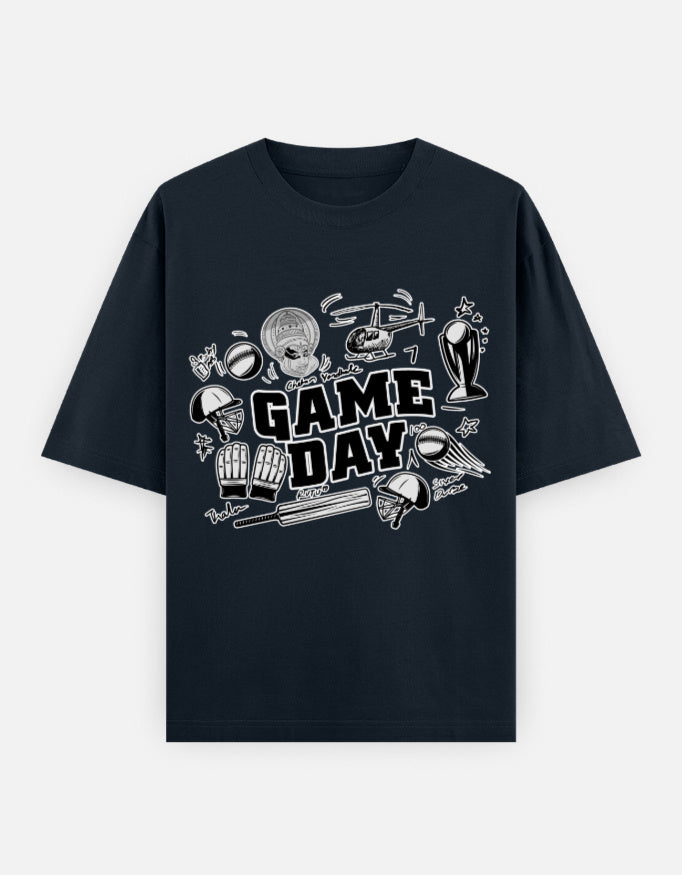 C-Labs Game Day CSK theme Oversized Classic T-Shirt Navy Blue Front_1_c_3_f2b6f959-a05f-4d9a-bd26-b0b0eaaba9e4