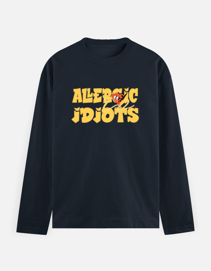 C-Labs Allergic to Idiots Full Sleeve T-Shirt Navy Blue Front_1_c_3_f99b3415-7691-41cb-9faf-5834d00445b6